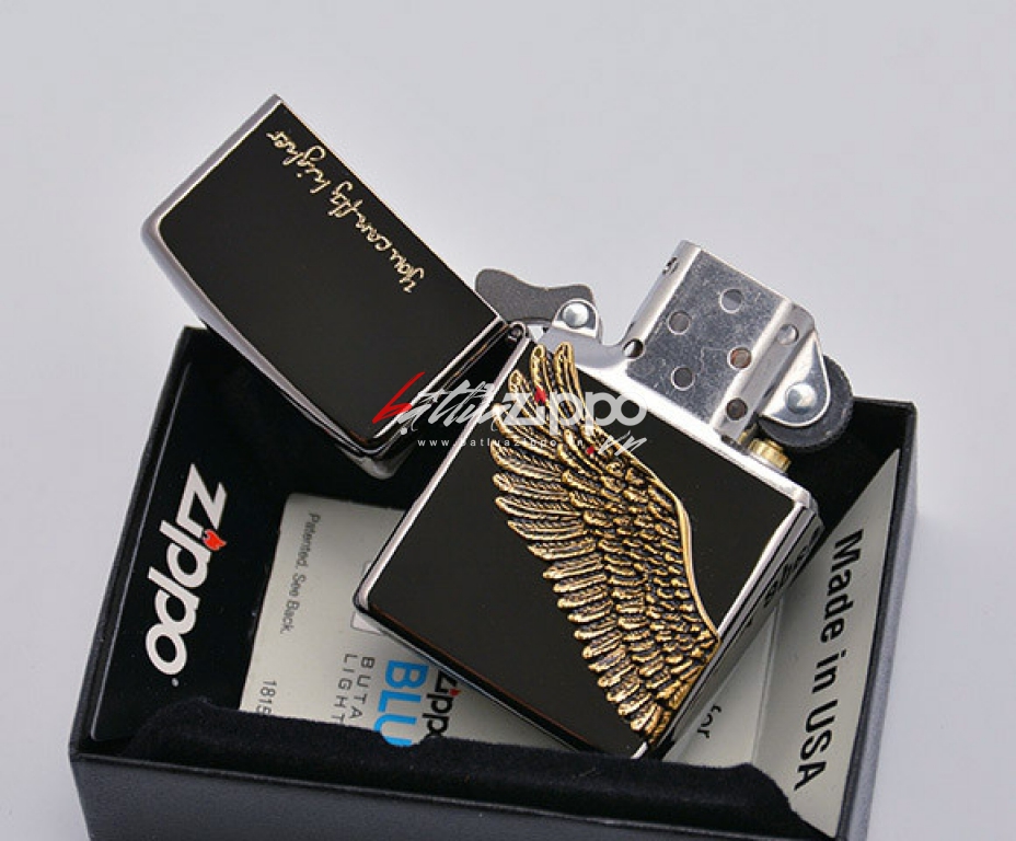 Bật lửa Zippo chính hãng Angel Wings màu đen