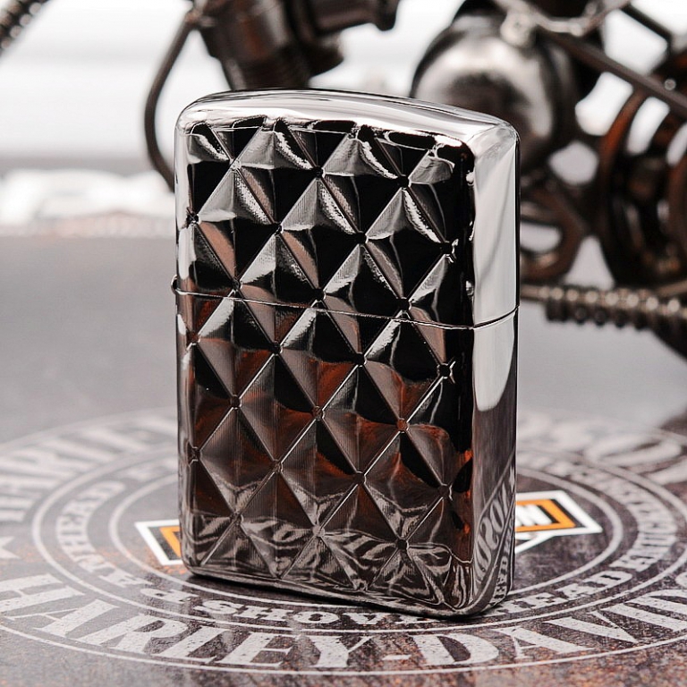 Zippo Chính Hãng Phiên Bản Hàn Quốc Phun Sơn 3D Kim Cương