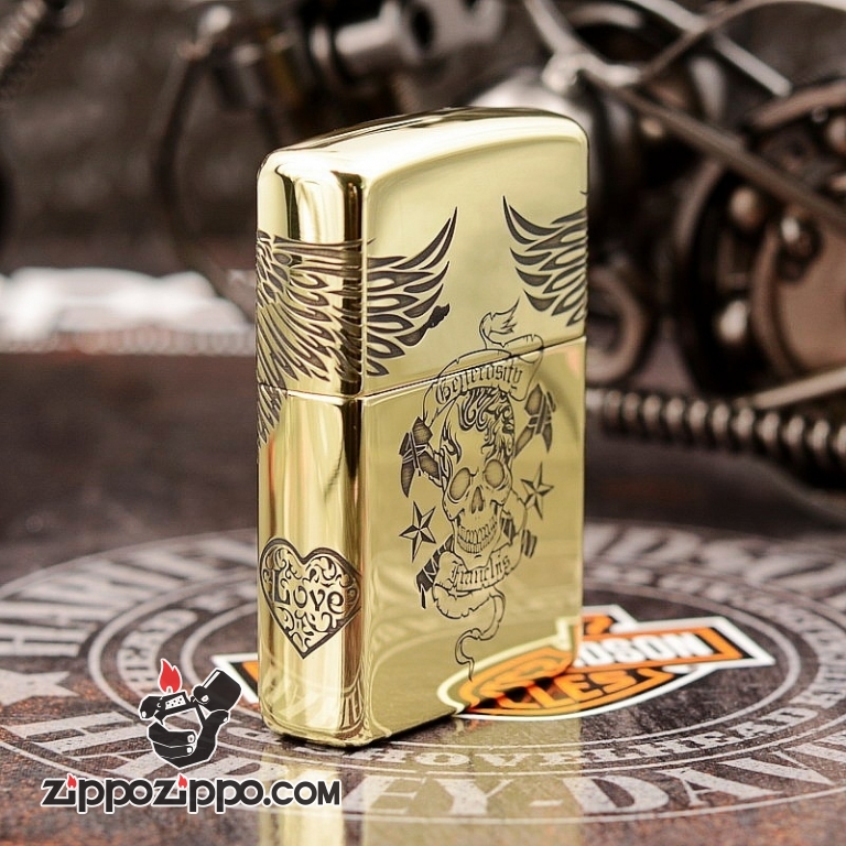 Bật Lửa Zippo Chính Hãng Màu Đồng Khắc hình since eagle