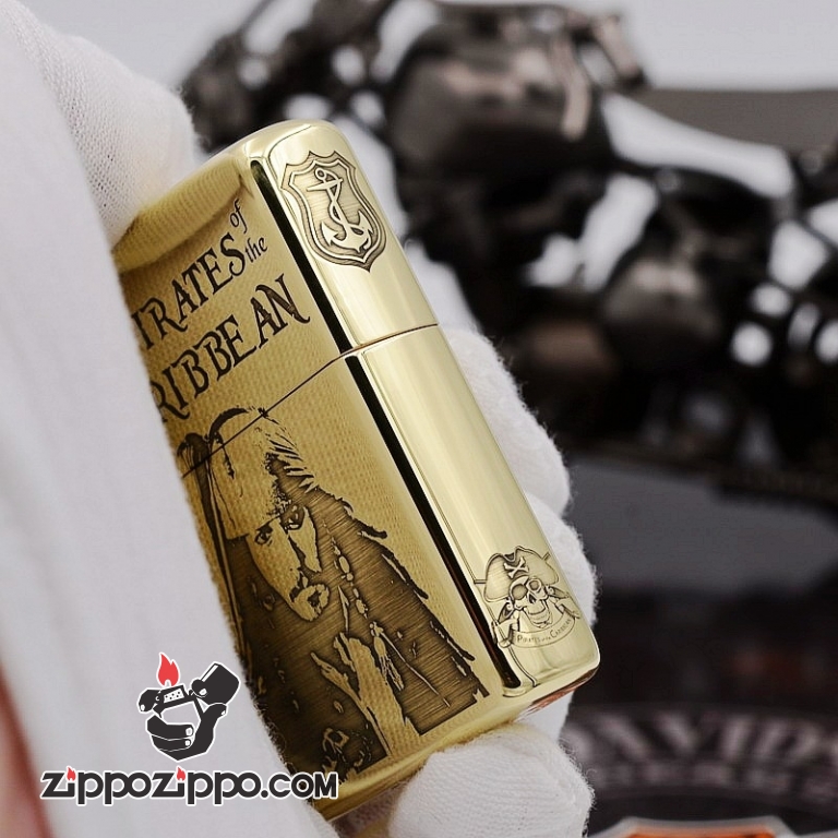 Zippo Chất Liêu đồng chạm khắc cướp biển Jack Captain