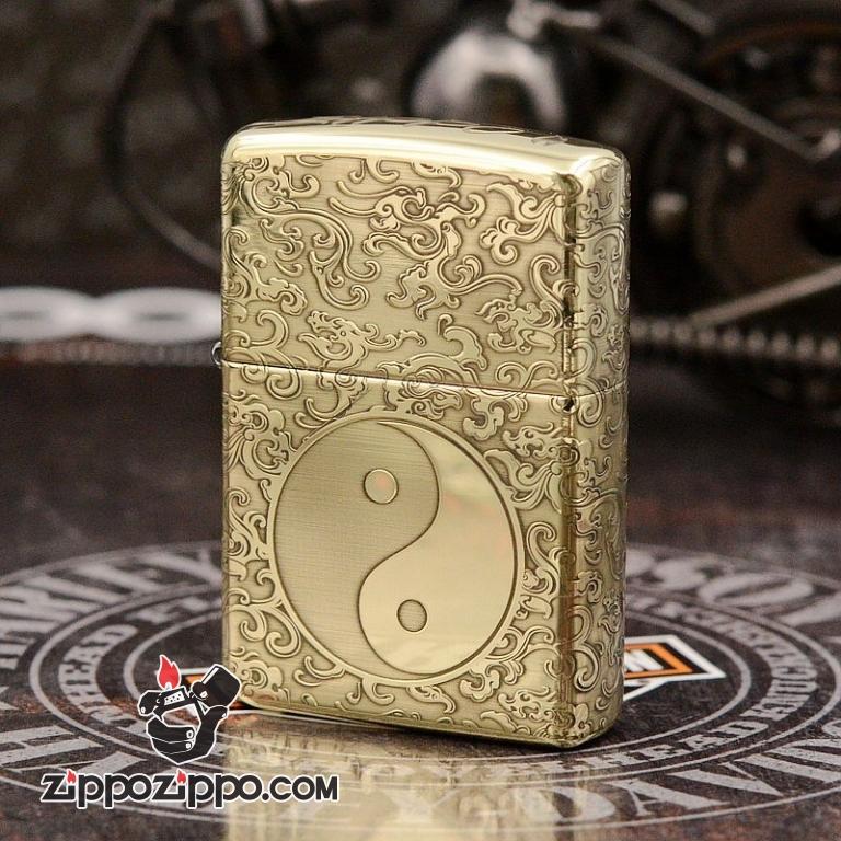 Bật Lửa Zippo Chính Hãng Bản Đồng Khắc Bát Quái