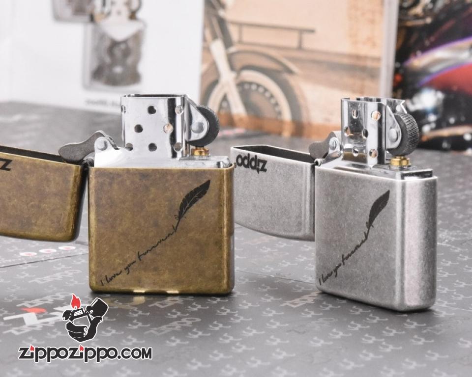 Zippo Mạ Đồng Giả Cổ KHắc Tôi Yêu Bạn Mãi Mãi