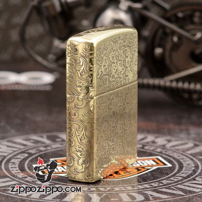 Bật Lửa Zippo Chính Hãng Bản Đồng Khắc Bát Quái Bản Armor