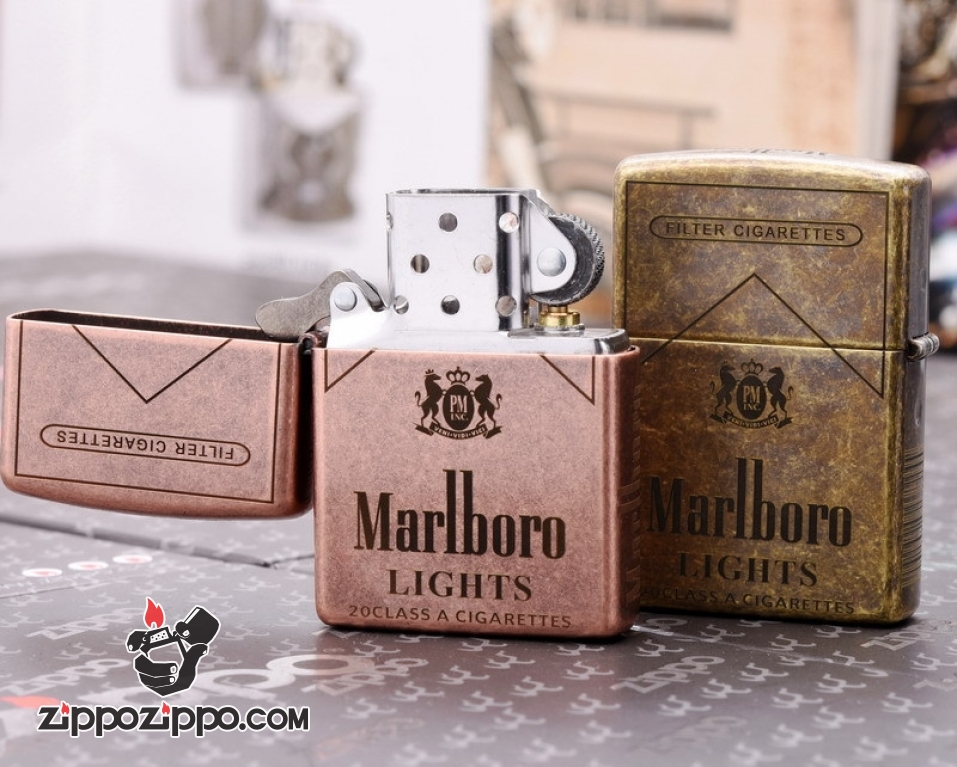 Bật Lửa Zippo CHính Hãng 301FB Khắc logo Marlboro