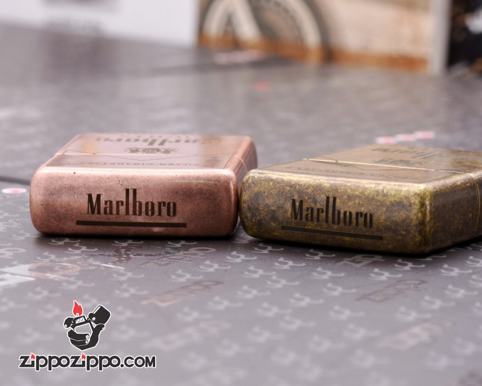 Bật Lửa Zippo CHính Hãng 301FB Khắc logo Marlboro