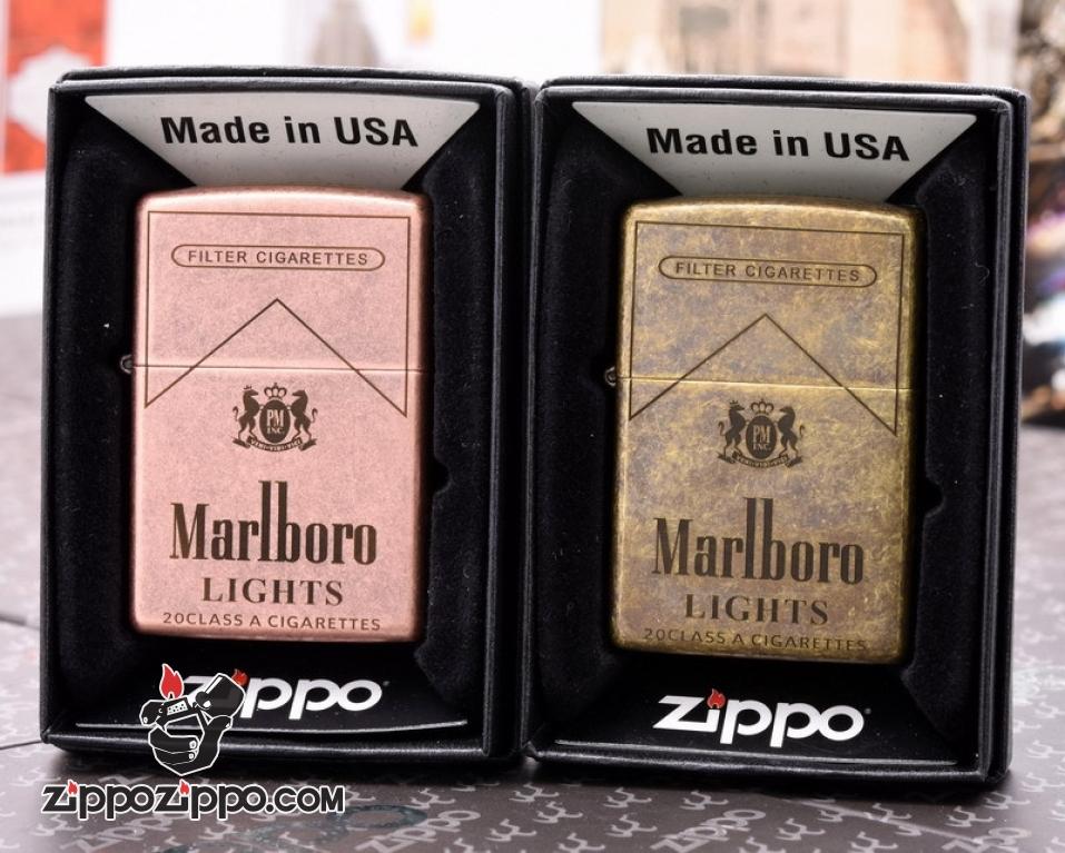 Bật Lửa Zippo CHính Hãng 301FB Khắc logo Marlboro