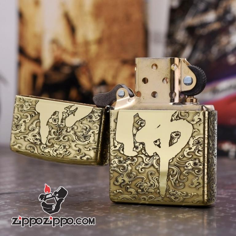 Bật Lửa Zippo Chất Liệu Đồng Chạm Khắc Đước Phật Armor