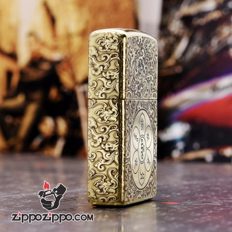 Bật Lửa Zippo Chất Liệu Đồng Chạm Khắc Đước Phật Armor