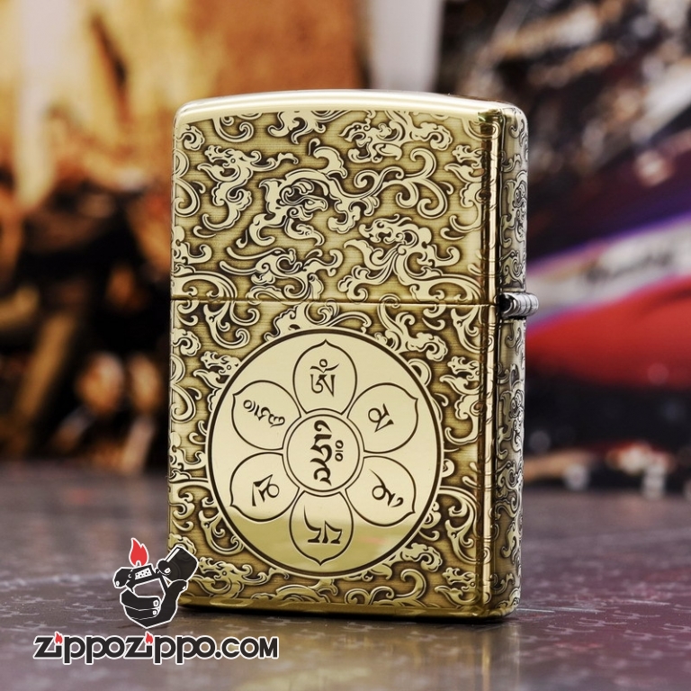 Bật Lửa Zippo Chất Liệu Đồng Chạm Khắc Đước Phật Armor