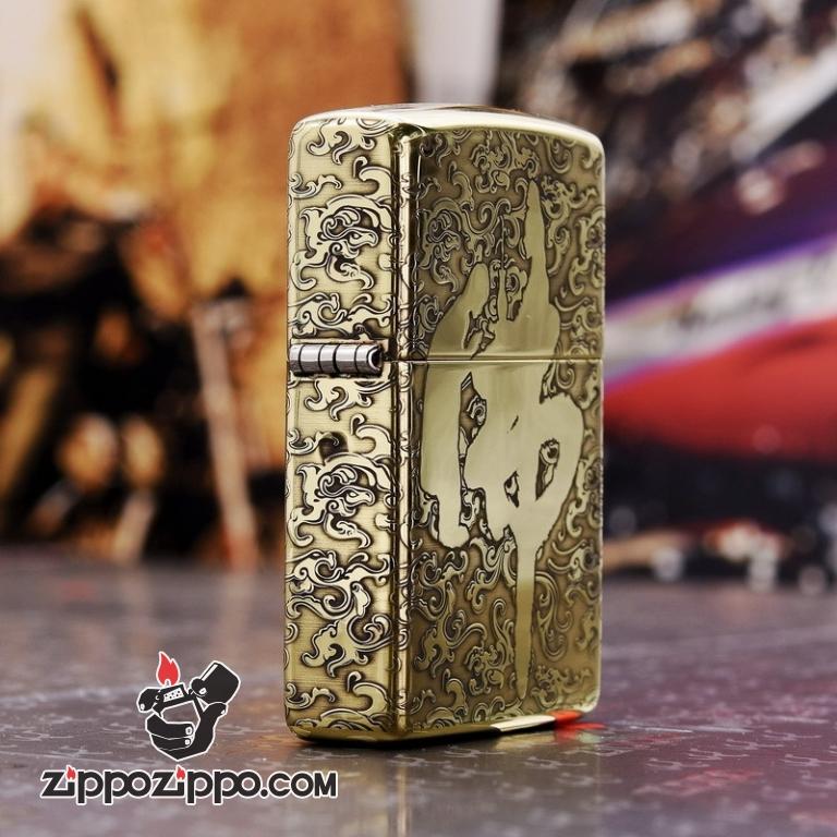 Bật Lửa Zippo Chất Liệu Đồng Chạm Khắc Đước Phật Armor