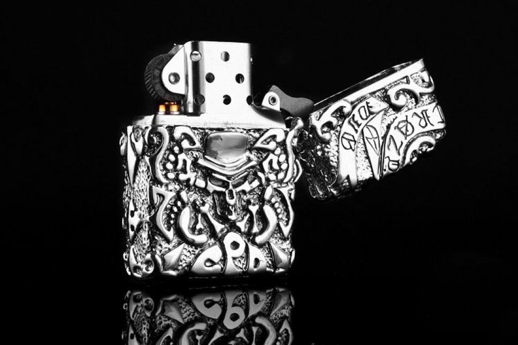 Bật lửa zippo Mỹ  điêu khắc handmade bạc tây tạng phiên bản giới hạn xuất nhật bản