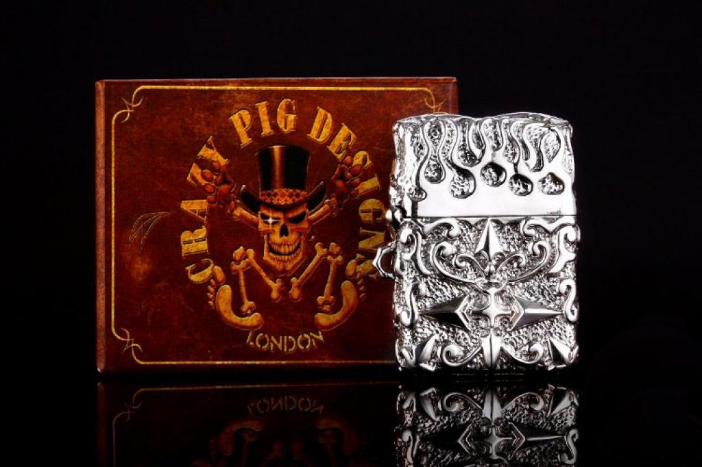 Bật lửa zippo Mỹ  điêu khắc handmade bạc tây tạng phiên bản giới hạn xuất nhật bản