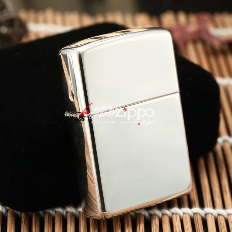 Zippo 15 - Bật lửa zippo chính hãng nguyên khối bạc trơn bóng