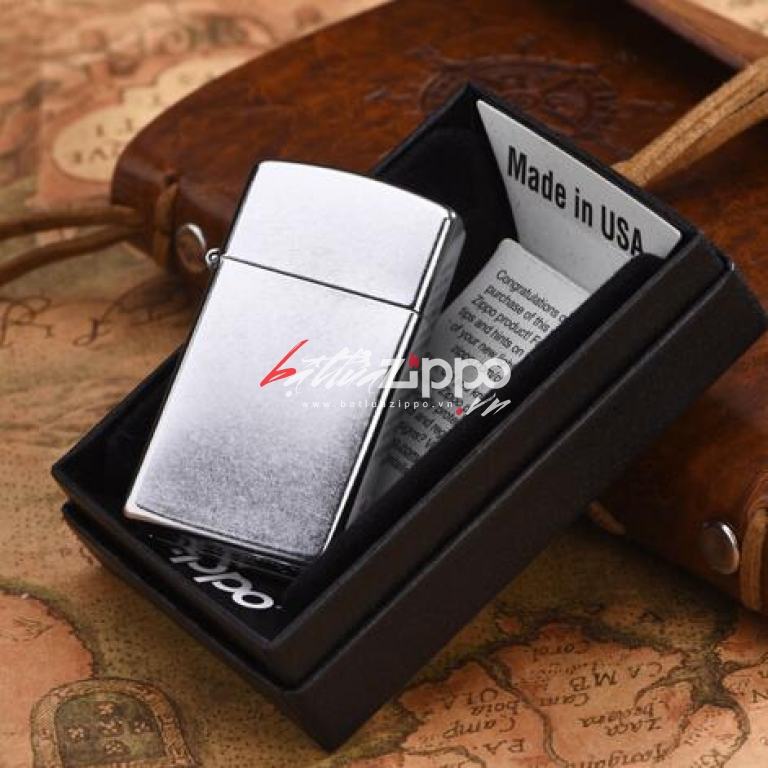 Bật Lửa Zippo Bản Nhỏ Mạ Chorme Trắng Bóng - SKU 1610 – Zippo Slim High Polished Chrome