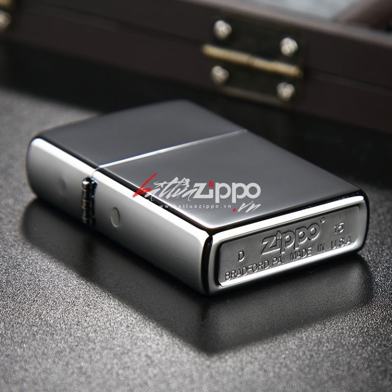 Bật Lửa Zippo Phủ Bóng Màu Xám Khói - SKU 150 – Zippo Black Ice