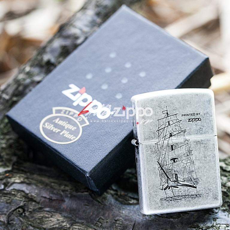 Bật lửa Zippo chính hãng khắc bình chiếc thuyền