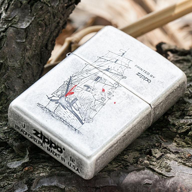 Bật lửa Zippo chính hãng khắc bình chiếc thuyền