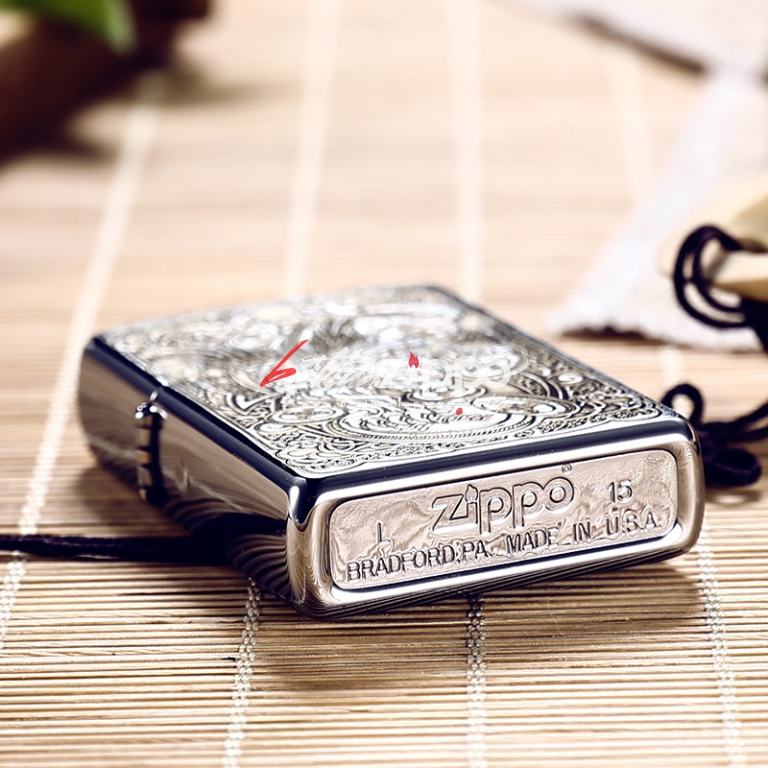 BẬt lửa Zippo chính hãng Nhật khắc hình kỳ lân Ver