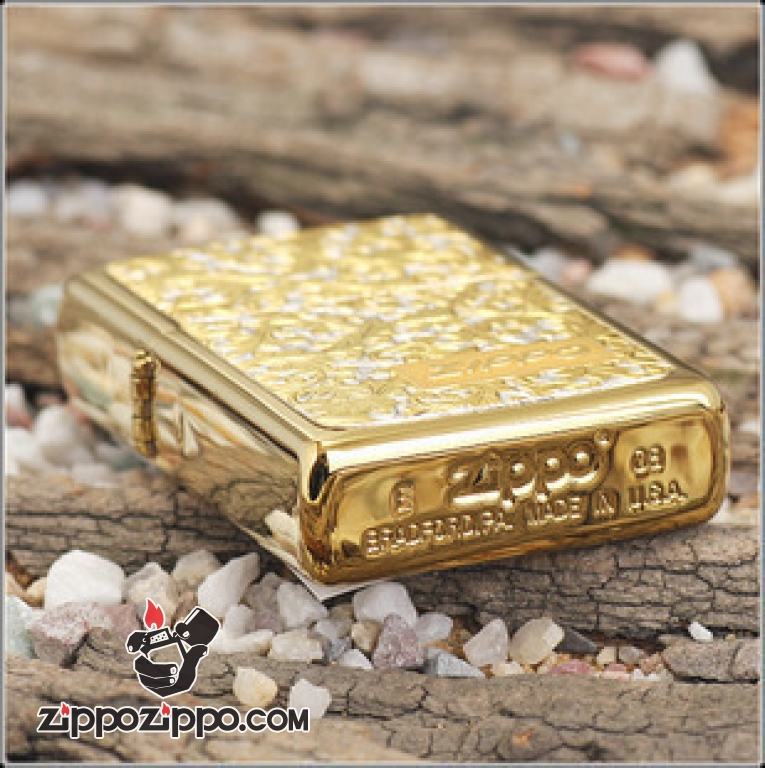 Bật lửa ZIppo Đồng trạm khắc hoa văn Arabesque K-10