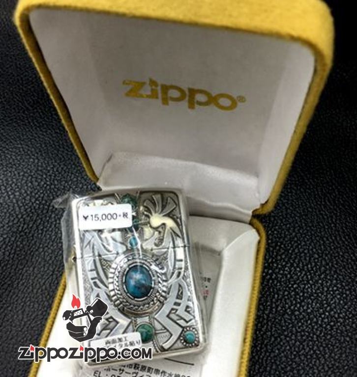 Bật lửa Zippo Bạc Ấn Độ ngọc Một