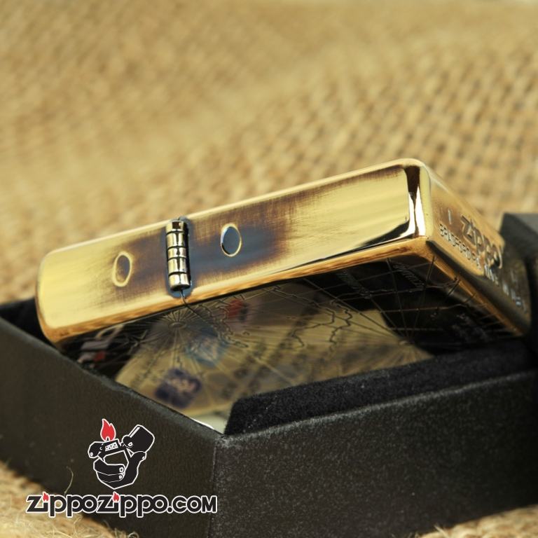 Bật lửa Zippo phiên bản đồng màu khắc la bàn giới hạn