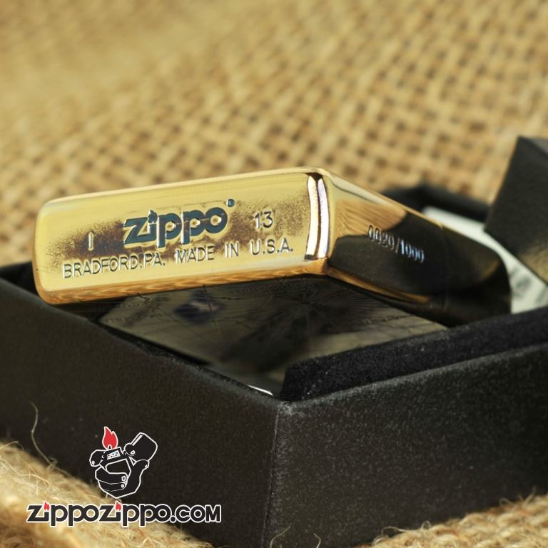 Bật lửa Zippo phiên bản đồng màu khắc la bàn giới hạn