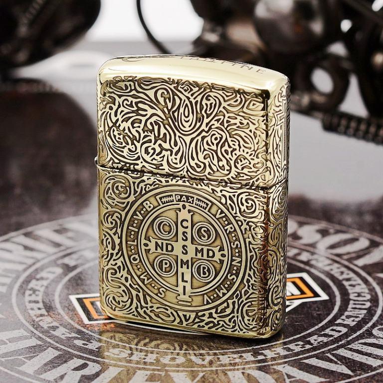 Zippo Chính Hãng Đồng Bóng Khắc Vòng Tay 5 Mặt Constantine