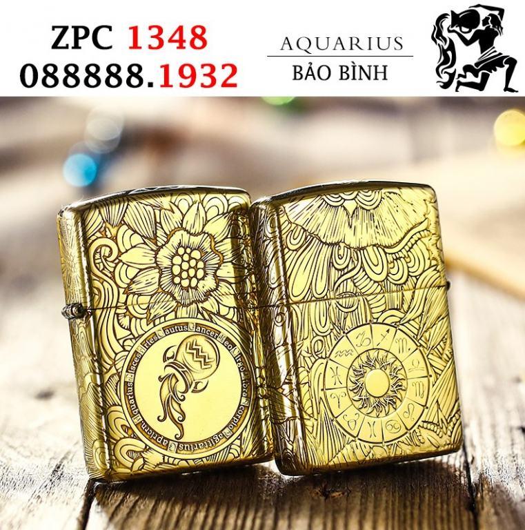 Zippo Chính Hãng Đồng Khắc Cung Hoàng Đạo Bảo Bình