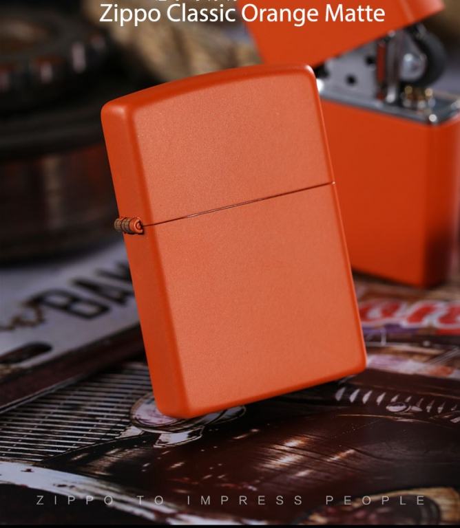 Bật Lửa Zippo Sơn Màu Cam - SKU 231 – Zippo Orange Matte