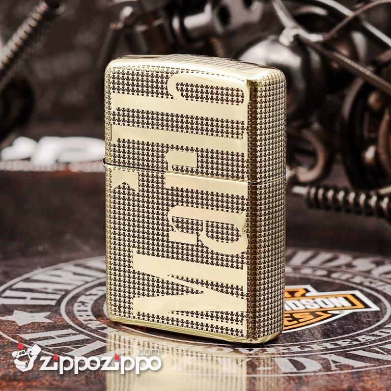 Bật Lửa Zippo Màu Đồng Khắc Logo Marlboro phiên bản 254