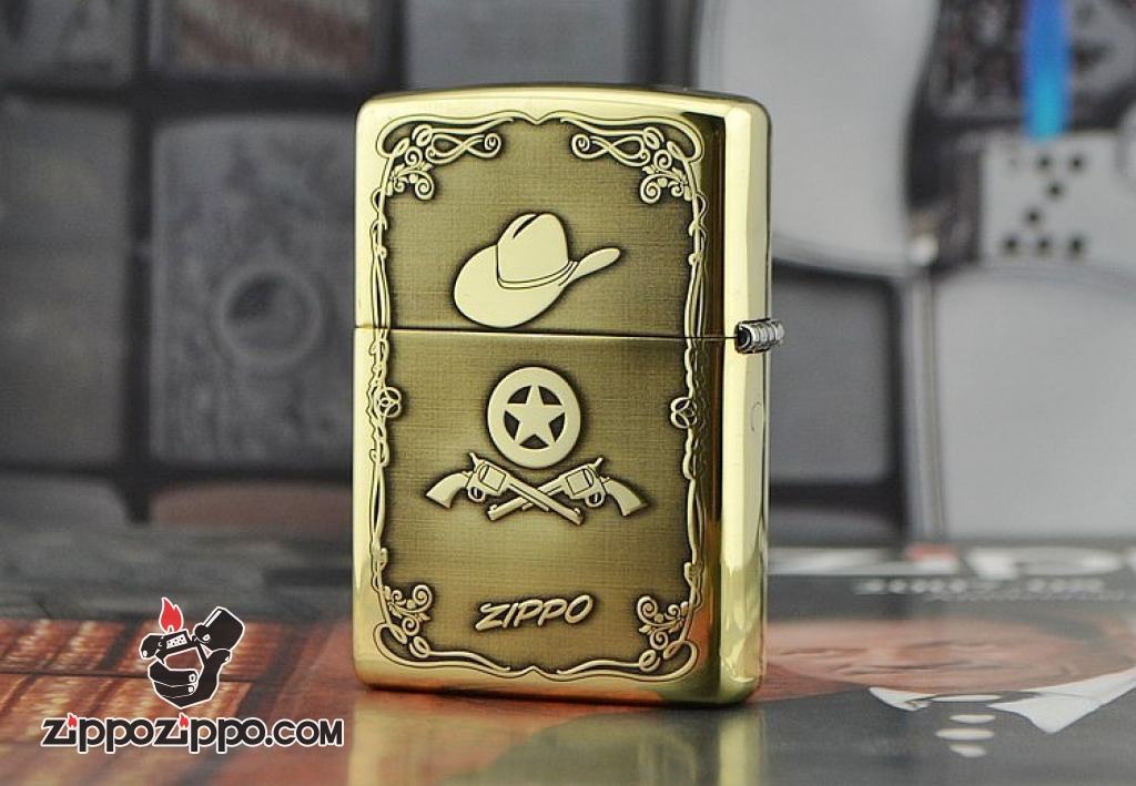 Bật lửa Zippo đồng bống khắc Hot Cowgirl Sexy