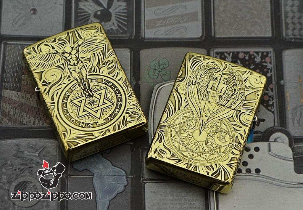 Bật lửa Zippo chính hãng Đồng Bóng khắc thiên thần