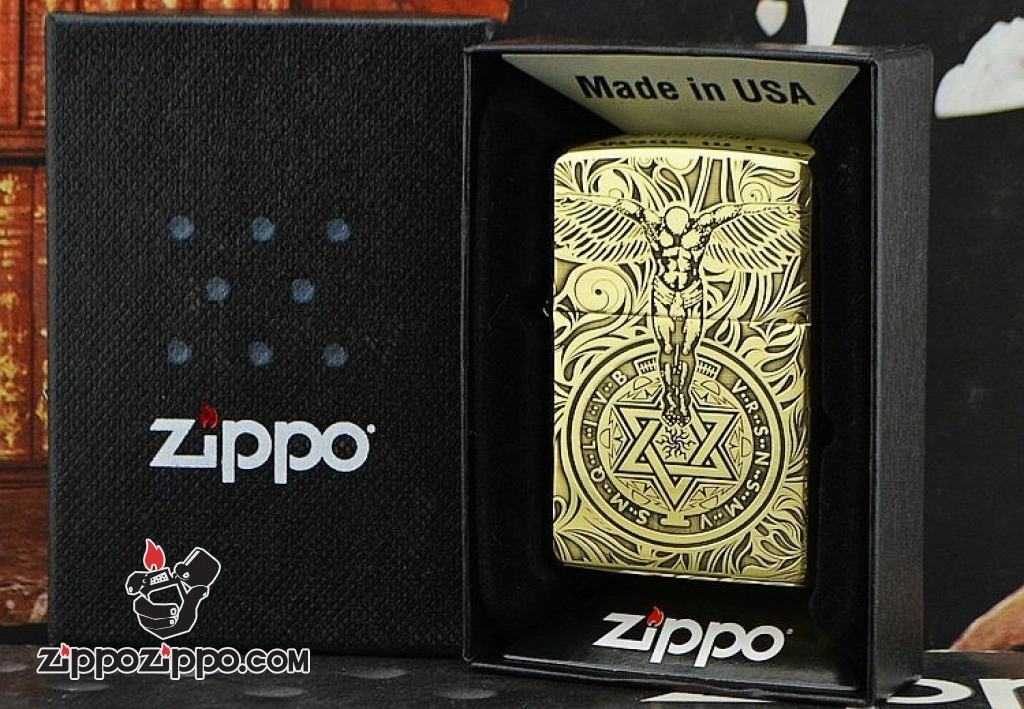 Bật lửa Zippo chính hãng Đồng Bóng khắc thiên thần