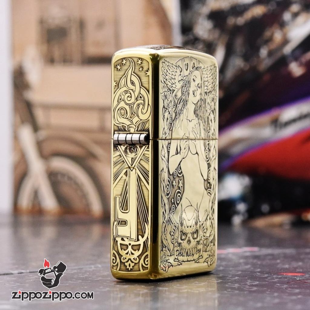 Zippo chính hãng đồng khắc cô gái sexy quyến rũ