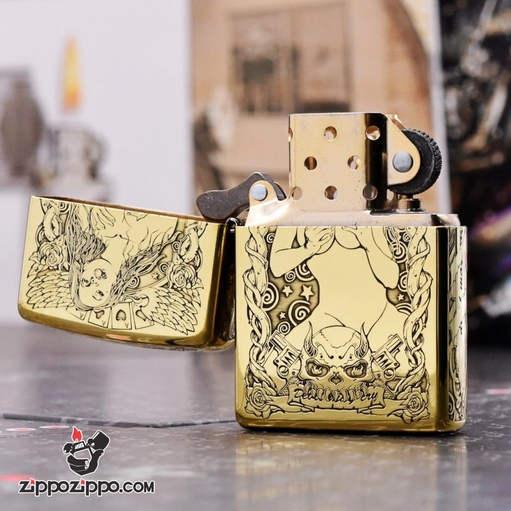 Zippo chính hãng đồng khắc cô gái sexy quyến rũ