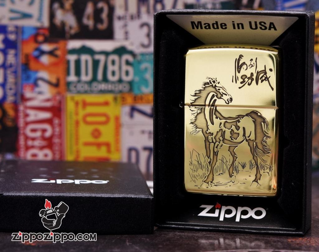 Bật lửa Zippo chính hãng đồng Bản Armor nhẹ khắc mã đáo thành công