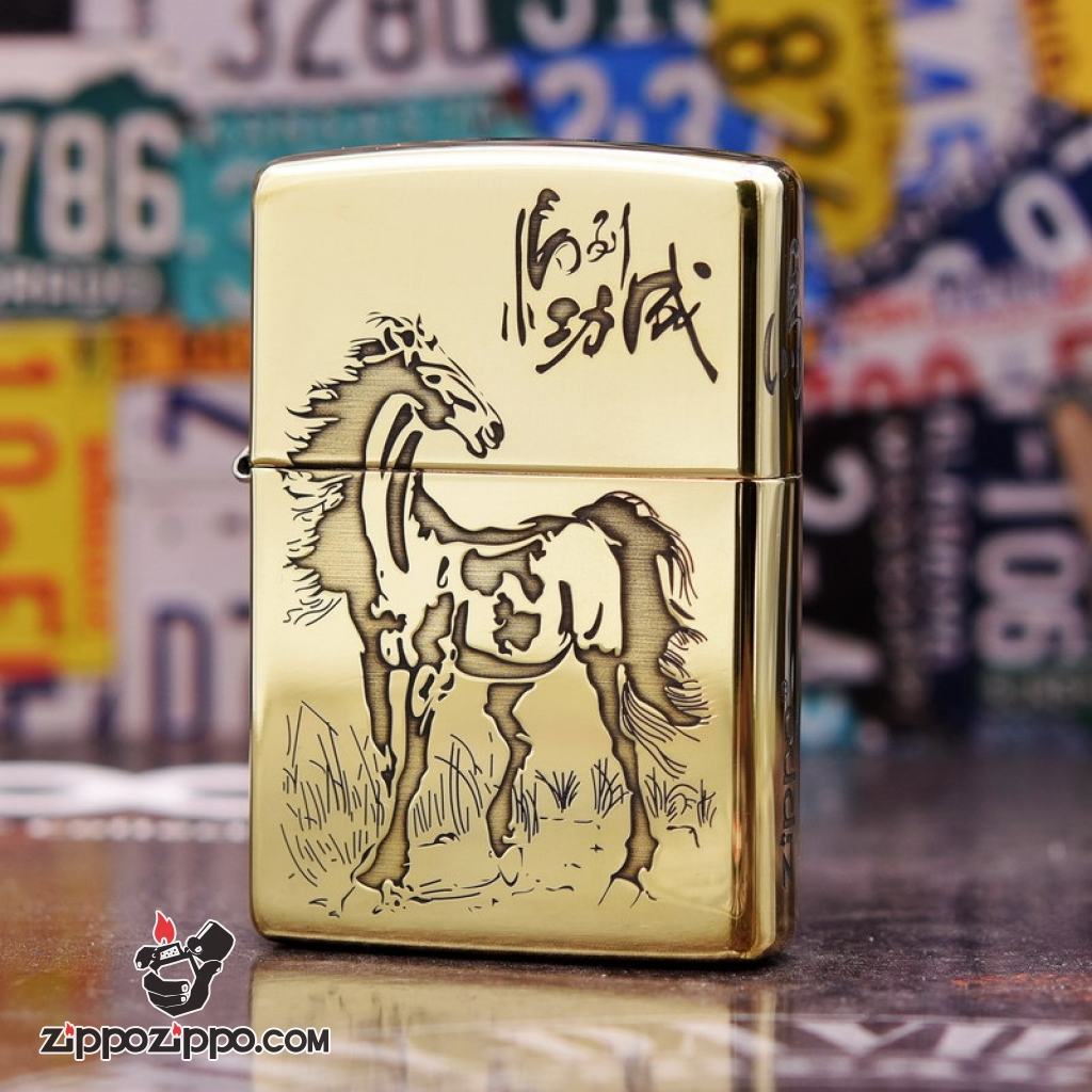 Bật lửa Zippo chính hãng đồng Bản Armor nhẹ khắc mã đáo thành công