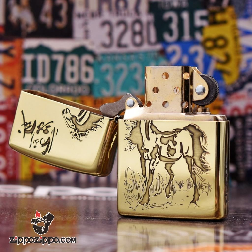 Bật lửa Zippo chính hãng đồng Bản Armor nhẹ khắc mã đáo thành công