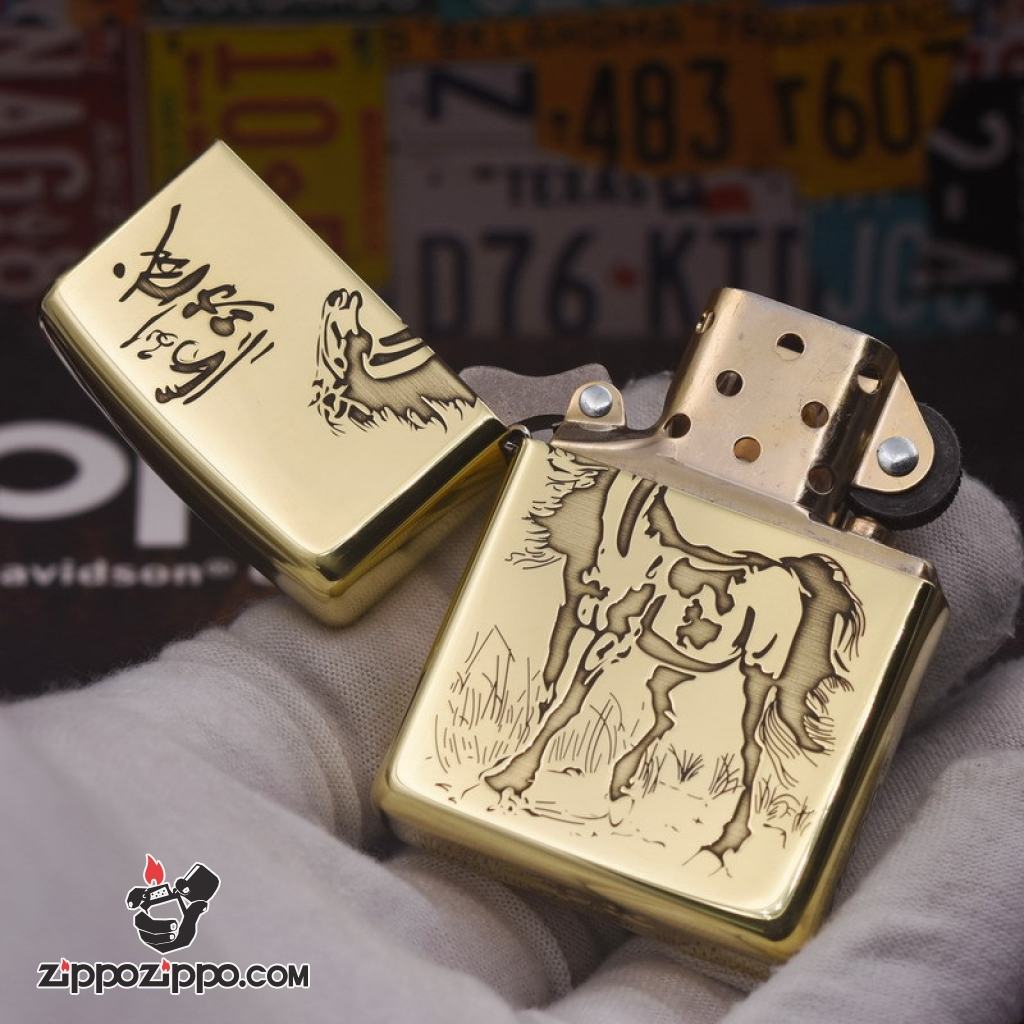 Bật lửa Zippo chính hãng đồng Bản Armor nhẹ khắc mã đáo thành công