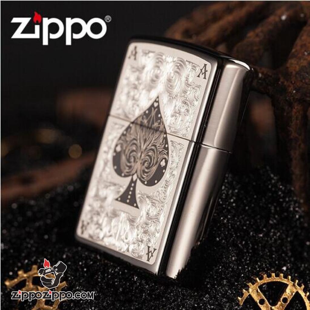 Bật lửa Zippo chính hãng In hình lá bài Át Bích