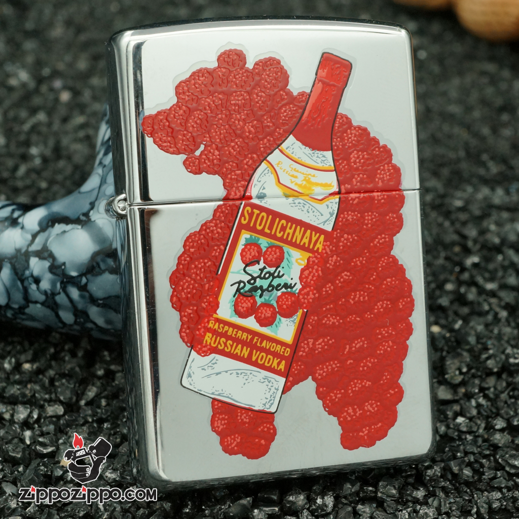 bật lửa zippo cổ vodka - hình chai rượu vodka mầu bạc