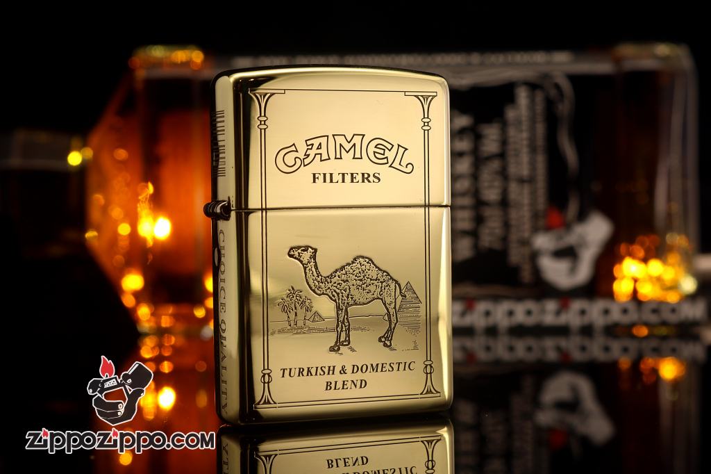 Bật lửa Zippo chính hãng đồng bóng khắc Lạc Đà CAMEL