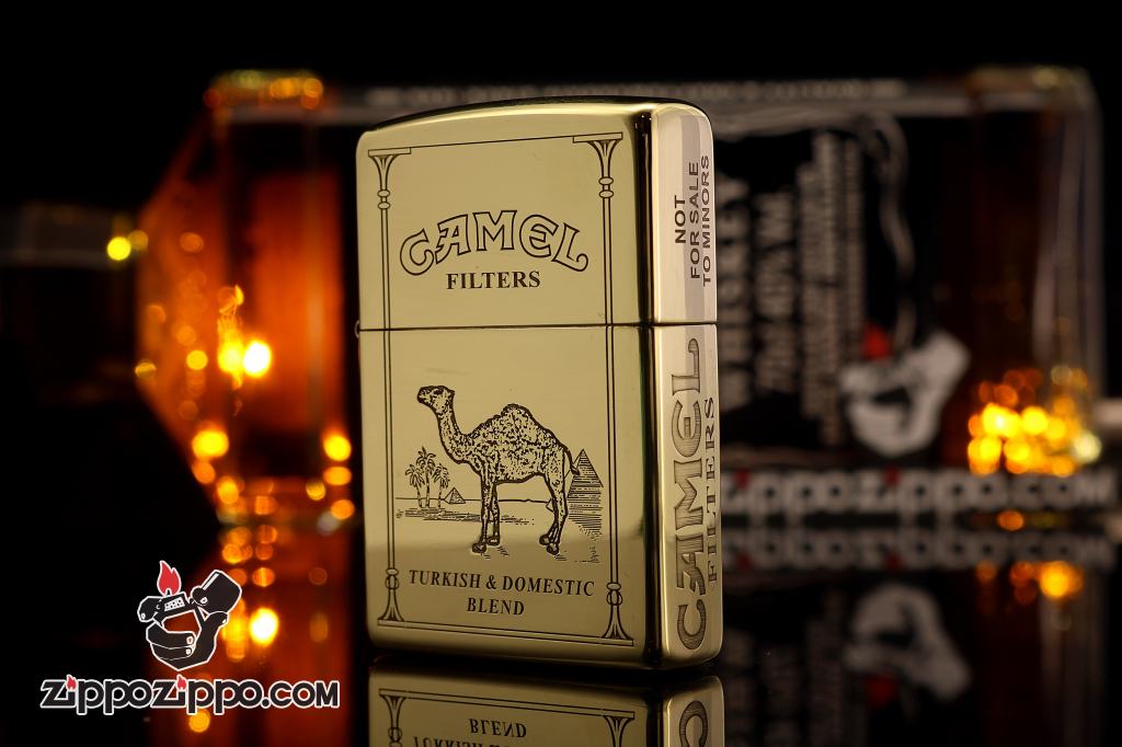 Bật lửa Zippo chính hãng đồng bóng khắc Lạc Đà CAMEL