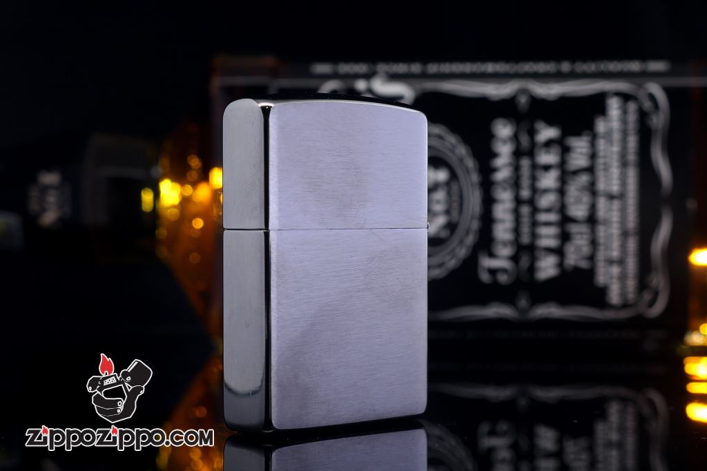 Bật lửa Zippo chính hãng Màu Bạc Ốp Gỗ khắc hoa văn hai góc