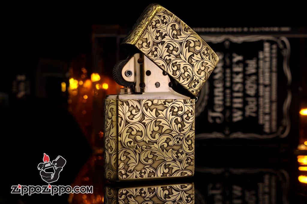 Bật Lửa Zippo Chích Hãng Bản chạm khắc Hoa Văn Arabesque G7