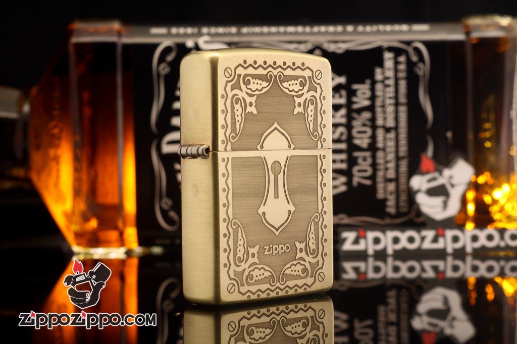 Zippo Chính Hãng Đồng Khắc Antique