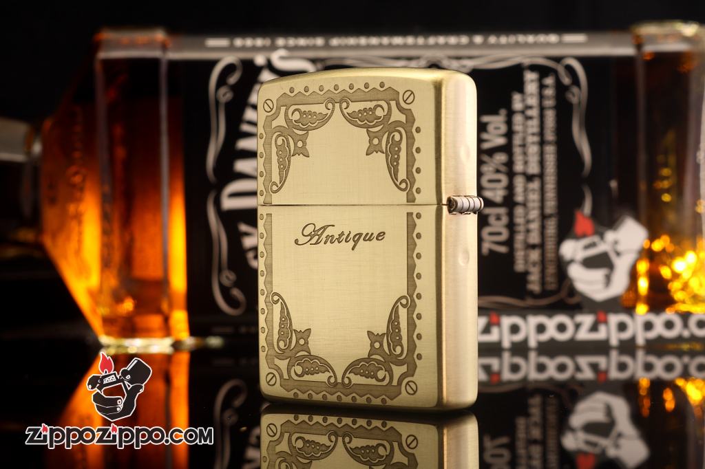 Zippo Chính Hãng Đồng Khắc Antique