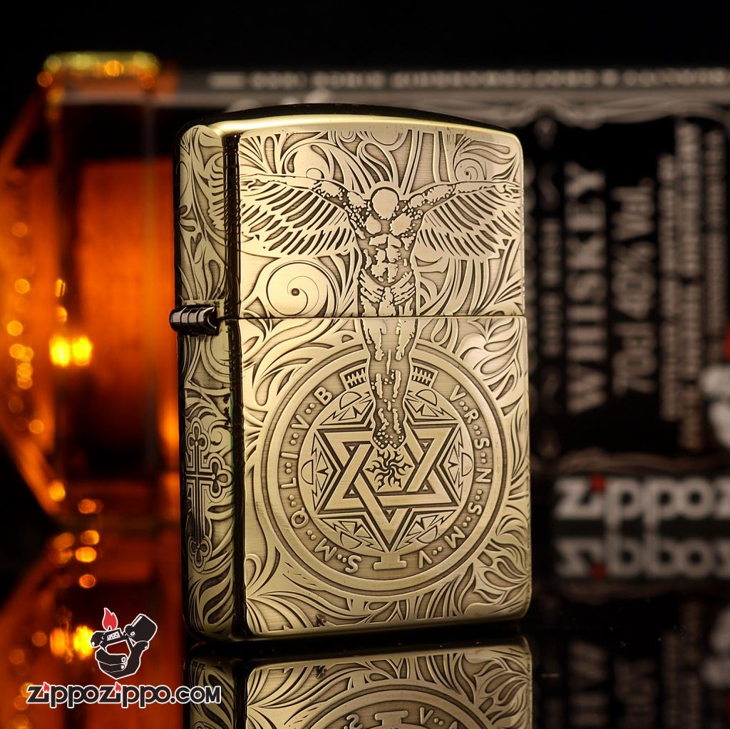 Bật lửa Zippo chính hãng Đồng Bóng khắc thiên thần bản ARMOR