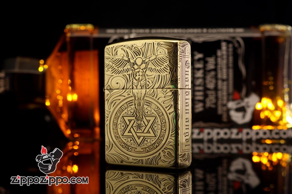 Bật lửa Zippo chính hãng Đồng Bóng khắc thiên thần bản ARMOR