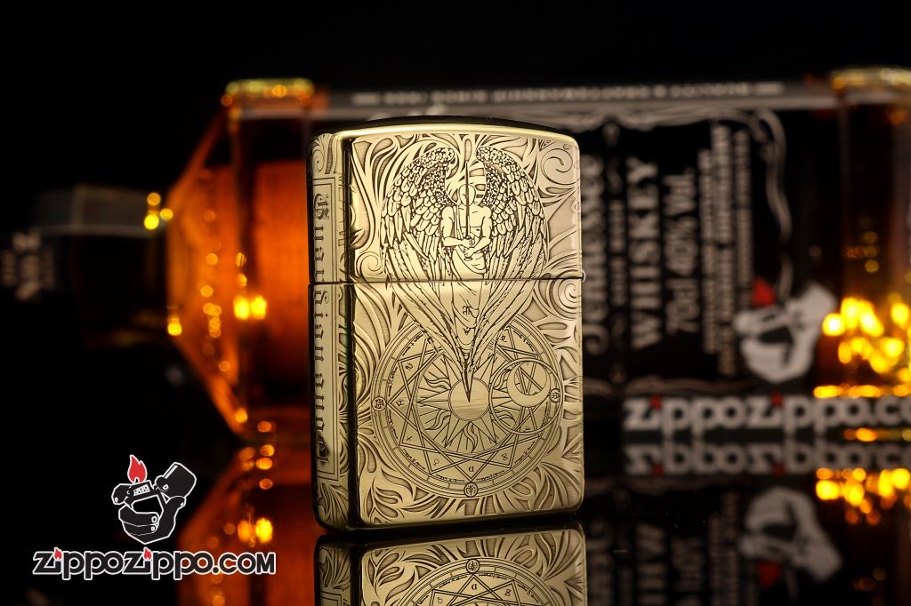 Bật lửa Zippo chính hãng Đồng Bóng khắc thiên thần bản ARMOR